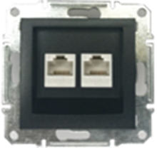 Slika DOUBLE RJ45 CAT.6 UTP DATA ANTHRACITE