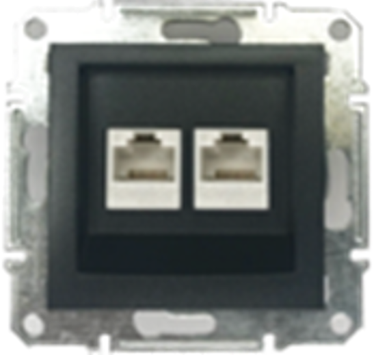 Slika DOUBLE RJ45 CAT.6 UTP DATA ANTHRACITE