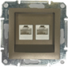 Slika DOUBLE RJ45 CAT.6 UTP DATA BRONZE