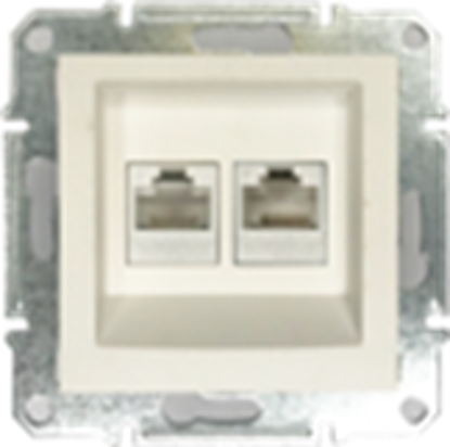 Slika DOUBLE RJ45 CAT.6 UTP DATA PEARL WHITE