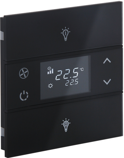 Picture of Rosa Crystal Thermostat 1F Black Status Icon