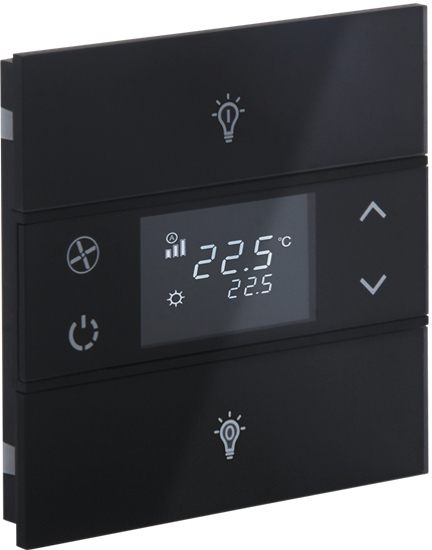 Slika Rosa Crystal Thermostat 1F Black Status Icon