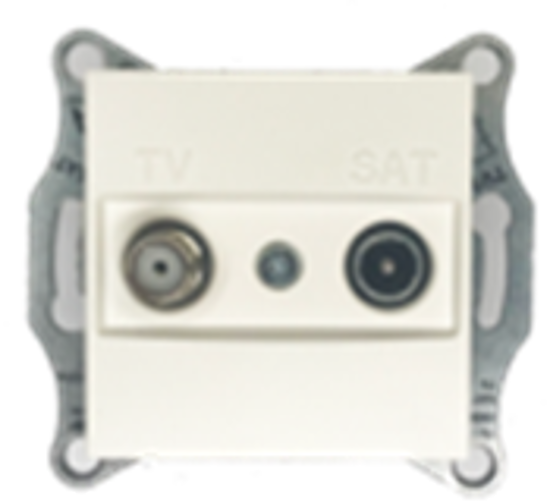 Slika TV + SAT IEC MALE F TYPE PEARL WHITE