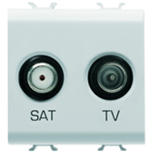 Slika TV+SAT SOCKET 2M PEARL WHITE