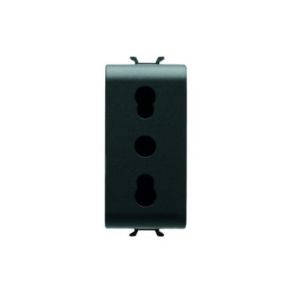 Slika ITALIAN STANDARD SOCKET-OUTLET 16A DUAL AMPERAGE ANTHRACITE