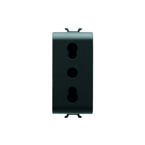 Slika ITALIAN STANDARD SOCKET-OUTLET 16A DUAL AMPERAGE ANTHRACITE