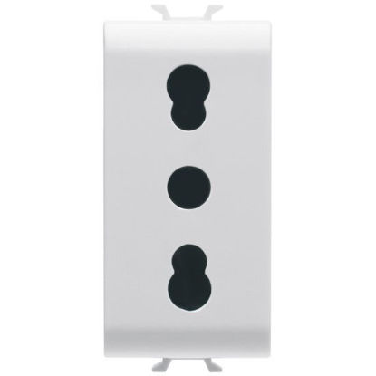 Slika ITALIAN STANDARD SOCKET-OUTLET 16A DUAL AMPERAGE PEARL WHITE