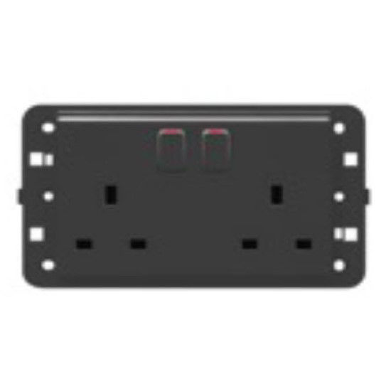 Slika TWIN SWITCHED SOCKET BRITISH STAN.2P+E 13A ANTHRACITE