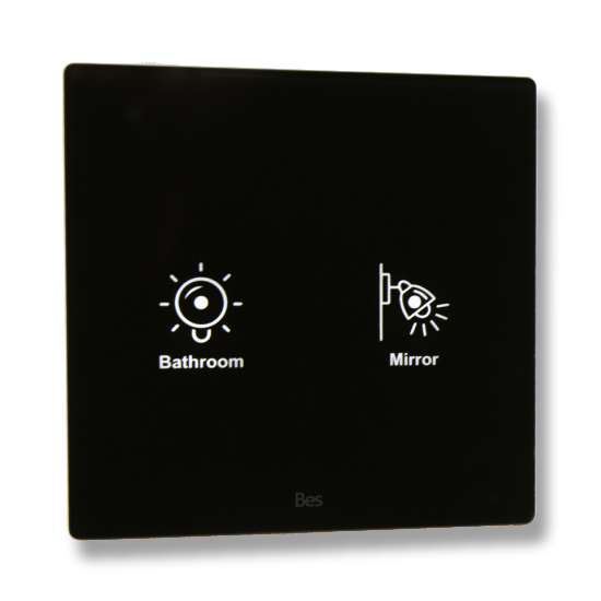 Slika Cubik-SQ2 black Design push-button 2 areas - Temp and humidity sensor
