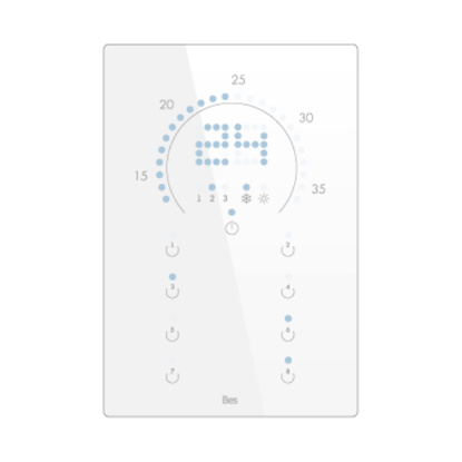 Slika Vertical touch panel thermostat - Circular LED indicator - Basic white