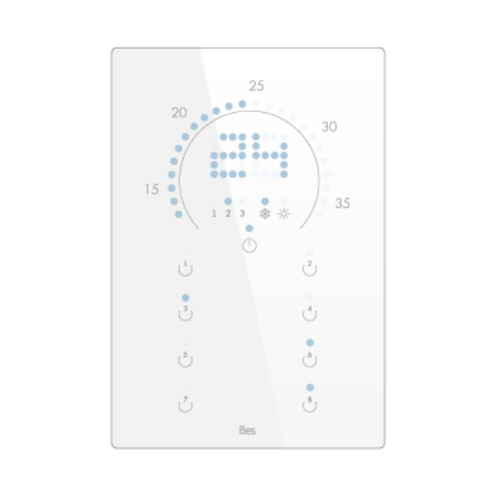 Slika Vertical touch panel thermostat - Circular LED indicator - Basic white