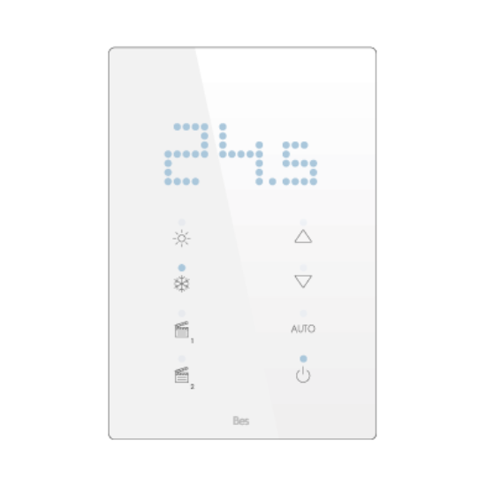 Picture of Vertical touch panel thermostat - Integrated LED indicator - Basic white