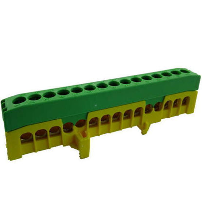 Picture of PE terminal block, PE15-F2, yellow-green