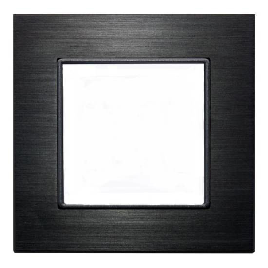 Picture of 1 Gang - Black Aluminium Eloxal Matt Brushed Frame - Anthracite Plastic Interior Part