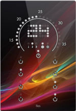 Slika Vertical touch panel thermostat - Circular LED indicator - Design black