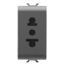 Slika S. OUTLET 1M 2P+E 15A USA ANTHRACITE